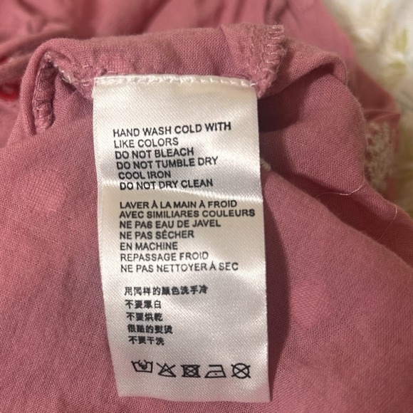 Anthropologie Seen Worn Kept Layla Peasant Top  Pink Red Embroidered Boho 12 - Picture 10 of 12